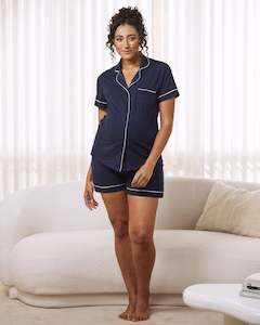 Maternity and Nursing Pyjama Set in Navy