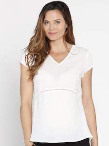 Sold Out: Maternity Dressy Short Sleeve Work Top - Black/ White