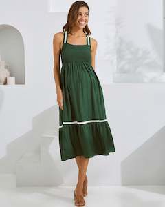 Meliza Maternity Party Dress in Emerald