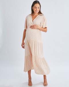 Cara Maternity Maxi Dress in Creamy Floral Glow