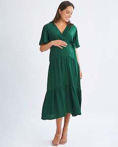 Cara Emerald Green Maternity Maxi Dress