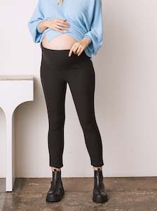 Tamara Fitted Maternity Cotton Pants- Black