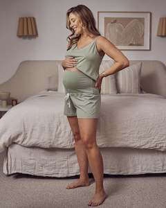 Marina 2-piece Maternity & Nursing PJ Set - Moss Green