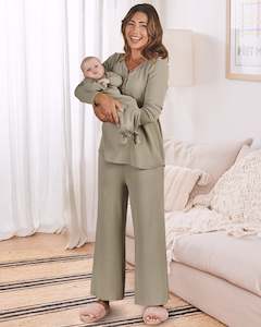 3-Piece Isabelle Maternity Sleepwear PJ set - Sage Green