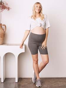 Maternity Shorts Sale: Maternity Comfort Cotton Shorts - Charcoal