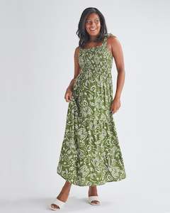 Holiday Picks: Lilliana Maternity Green Maxi Dress in Paisley