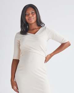 Holiday Picks: Suzie Maternity Cross Over Off Shoulder Top in Cream