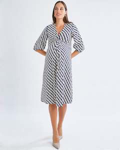 Elea Geometric Wave Work Dress