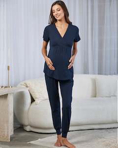 2-Piece Kyra Maternity Loungewear set - Navy