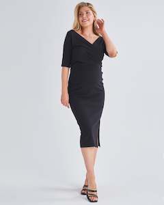 Angel Maternity Brand: Athena Maternity Smart Casual 2 Pieces Outfit in Black