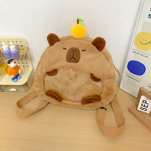 Writer: Capybara plush fuctional bag shoulder bag backpack