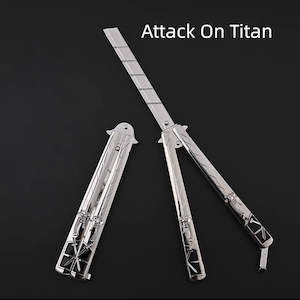 Writer: Attack on Titan Anime Butterfly Knife (Blunt Blade - Non sharp).