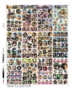 12 Sheets Attack On Titan Anime Stickers No:45-282