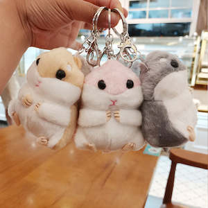 Writer: Kawaii Cute Soft Hamster Keyrings Keychains Fluffy Trinkets Car Handbag Pendant