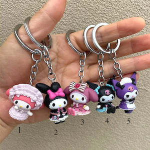 Kuromi My Melody Action Figure 3D Key Chain Backpack Pendant Car Bag Accessories