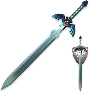 Cosplay The Legend of Zelda Carbon Steel Link Master Swords Real Metal -Wider Version