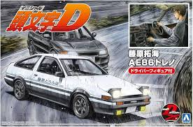 AOSHIMA 1/24 Initial D Takumi Fujiwara AE86 Trueno Project D Spec Plastic Model with Figure