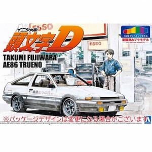 Writer: AOSHIMA Initial D Pre-Painted Takumi Fujiwara's AE86 Toyota Trueno 1/24 Scale Model Kit