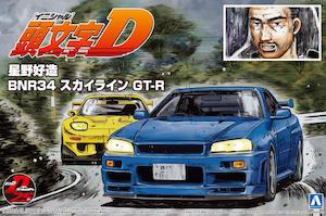 AOSHIMA Initial D Hoshino Kozo's BNR34 Skyline GT-R 1/24 Scale Model Kit