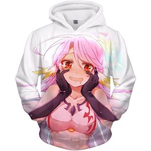 Writer: ANIME AHEGAO HENTAI NO GAME NO LIFE  Jibril 3D PRINT PULLOVER HOODIE JUMPER CLOTHES