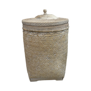 RATTAN BASKET LARGE | WHITEWASH