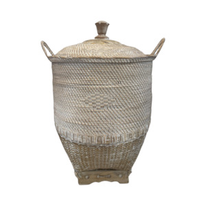 RATTAN BASKET XL | WHITEWASH