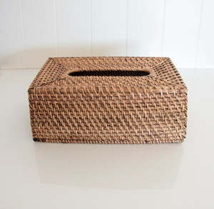 Rattan Tissue Box | Brown