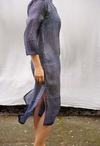 India Silk Tunic | Long | Navy Check