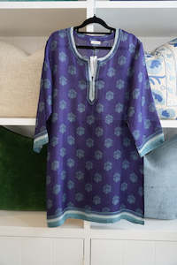 India Silk Tunic | Short | Navy Blue