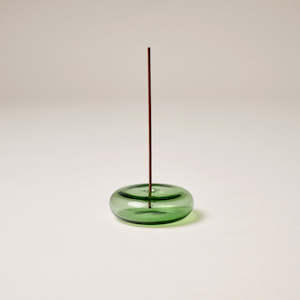 Candles: GENTLE HABITS | GLASS INCENSE HOLDER GREEN