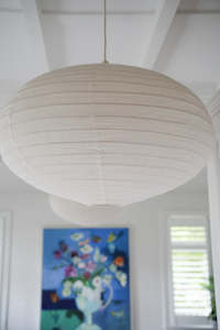 LINEN LIGHT SHADE | WHITE OVAL | LARGE