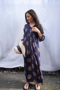 Summer Bestsellers: SIENNA COTTON DRESS | NAVY GOLD