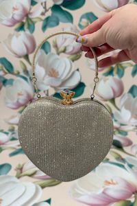 Glitter Heart Clutch - Gold