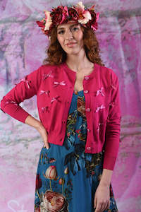 Emily Bow Cardi - Cerise