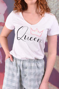 Basic Tee Short Sleeve New Queen - White - SALE