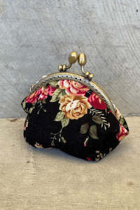 Carpet laying: Mini Floral Coin Purse - Black