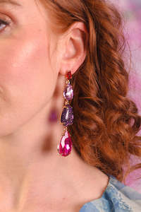 Jewell Earrings - Berry Teardrop