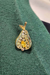 Golden Pear Brooch