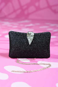 Carpet laying: Glitter Glam Clutch - Black