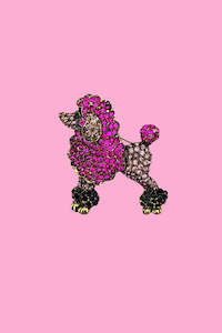 Carpet laying: Pink Poodle Brooch