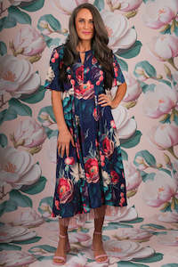 Gina Rose Dress - Blooming Love Navy | SALE