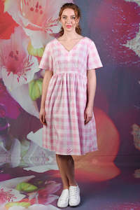 Carpet laying: Saski Angel Dress - Pink Check - SALE