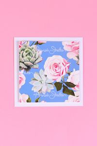 Carpet laying: AS Blank Gift Card - Blue Succulent