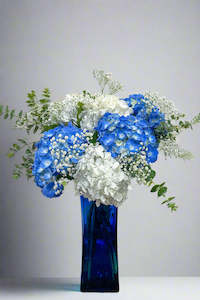 Blue & White Hydrangea Bouquet