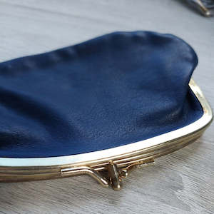 Navy Leather Vintage Purse