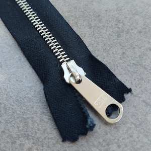 1 x Black YKK Metal Zip - 20cm (8")