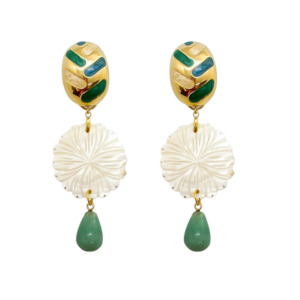 Golden Green Earrings