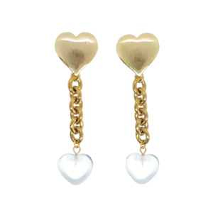 Clear Heart Earrings