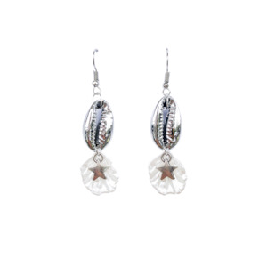 Silver Cowrie Earrings