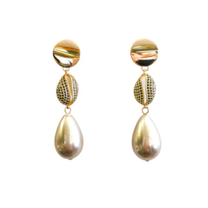 The Black And Gold Edit: Crystal Shell Earrings